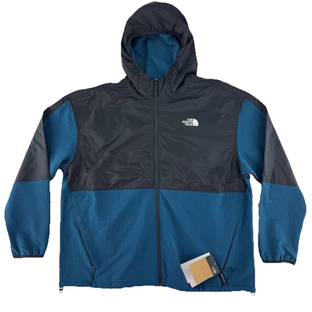 The North Face Mens Tekware Grid Hybrid Full Zip Jacket 2XL Midnight Petrol